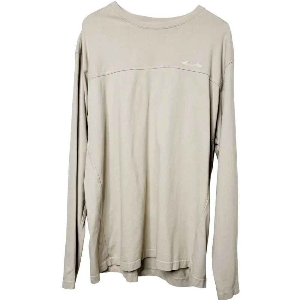 Columbia Long Sleeve Crew Neck Shirt Cream Size XL